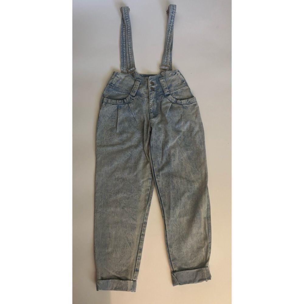 1980’s Tacoola Santi Light Wash High-Waist Denim Overalls Size S ~Excellent - Picture 3 of 11